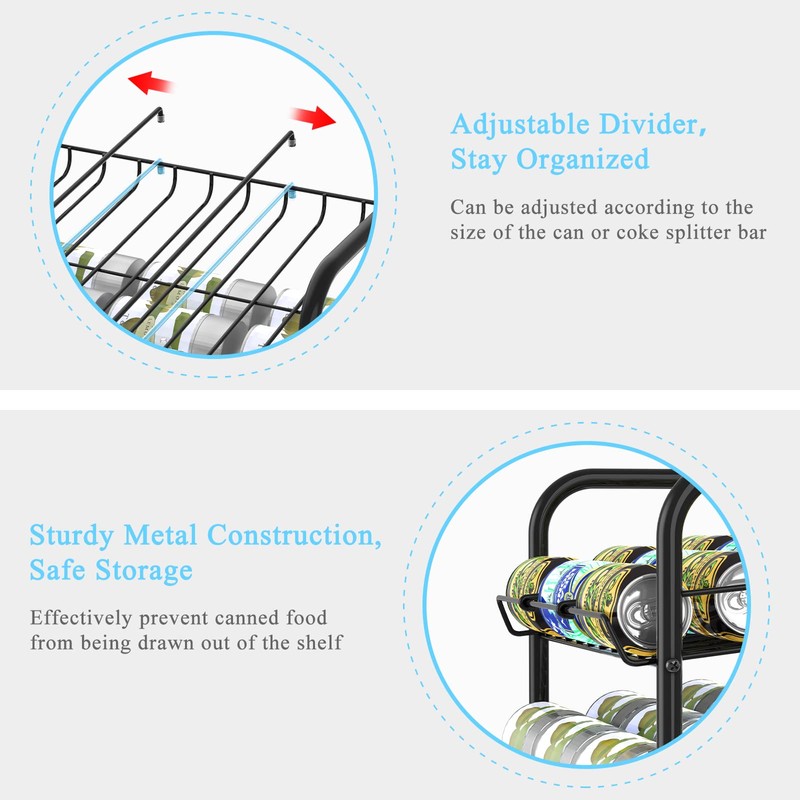 Vrisa Can Organizer for Pantry 7-tier Can Rack Organizer Metal