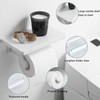 Hoimpro White Aluminum Toilet Paper Holder with White Natural Marble