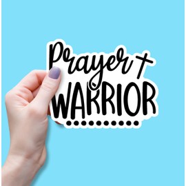 (3PCS) Prayer Warrior Sticker, Inspirational Christian Faith Religious Bible Verse Sticker, Waterproof Vinyl Sticker Decals for Books Laptops Phone Water Bottles Tumbler Cup Kindle 3x2.6 Inch