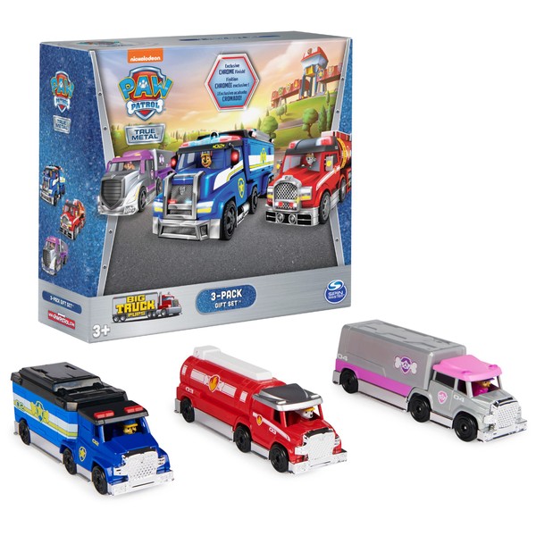 Paw Patrol, True Metal Chase, Marshall and Skye Collectible Big Truck Pups Toy Trucks () 1:55 Scale, Kids Toys for Ages 3 and up
