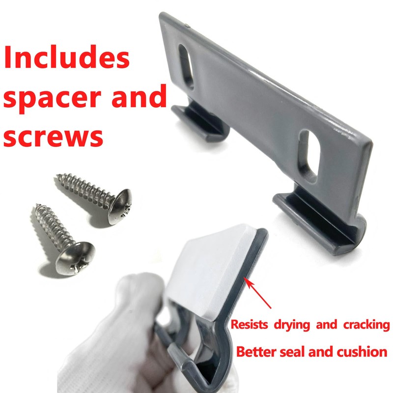 Auaurly 2 PCS Gray Plastic Shower Door Bottom Hook Guide