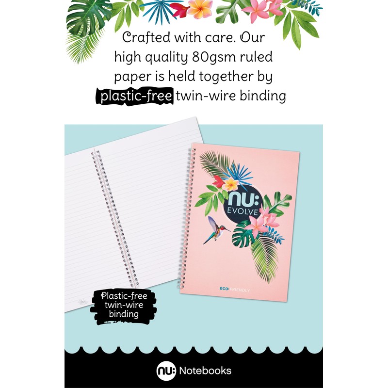 nu: Notebooks | Evolve Tropical Range | Recycled A4 Notebook