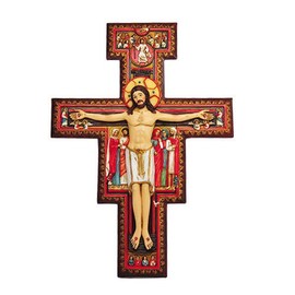 Pacific Giftware 12 Inch San Damiano Crucifix Resin Religious Wall Statue Figurine