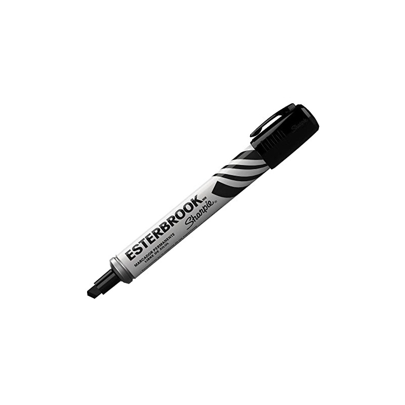 Sharpie Esterbrook Marcadores Permanentes, Punta Cincel, Negro, 14 Piezas