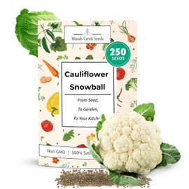 Woods Creek Seeds: Snowball Cauliflower Seeds for Planting - Heirloom Variety with Compact White Heads - Fast-Growing Cauliflower Seeds - Non-GMO, High Germination, Home Garden Favorite