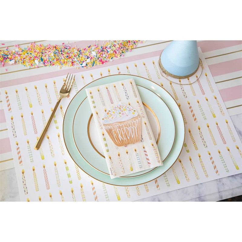 Pink Gold Striped Table Runner - Disposable Paper Table Runner