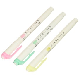 Zebra Highlighter Mild Liner, 3 Color Set (WKT7-3C)