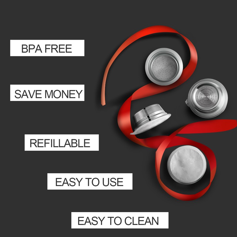 benfuchen Stainless Steel Reusable Refillable Coffee Capsules Compatible with A