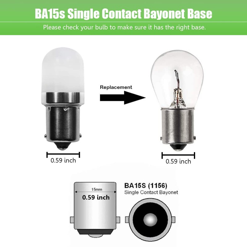 Makergroup 1141 BA15s Bayonet LED Bulbs 12V, Weatherproof 1156 S8