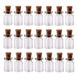 50PCS 0.5ML Vials Clear Glass Bottles with Corks Mini Glass Bottles Message Glass Case DIY Decoration Minature Glass Jars for Wedding or Party Favors