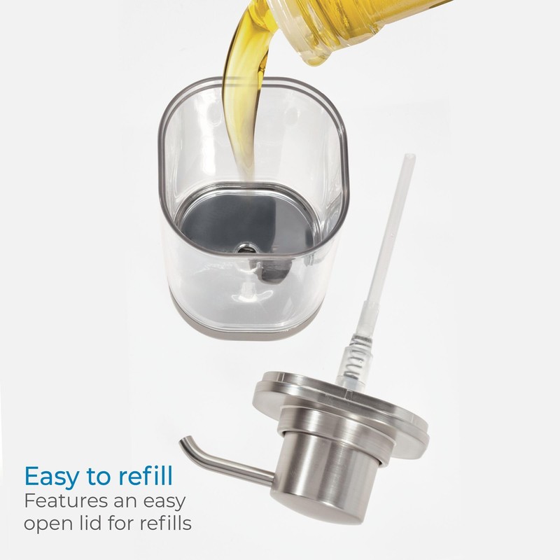 iDesign Refillable Liquid Dispenser for Bathroom or Kitchen Countertop-Set of