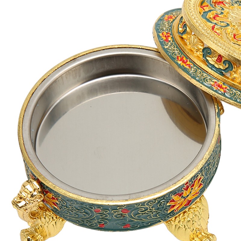 Trinket Incense Burner with Lid Handcraft Antique Polished Process for