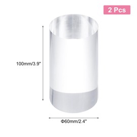 sourcing map 2pcs Acrylic Cylinder Display Blocks, 60 x 100 mm/2.4" x 3.9" Clear Jewelry Display Base Polished Cube Riser Stand Display Holder Base for Ring Jewelry Cosmetics Crafts