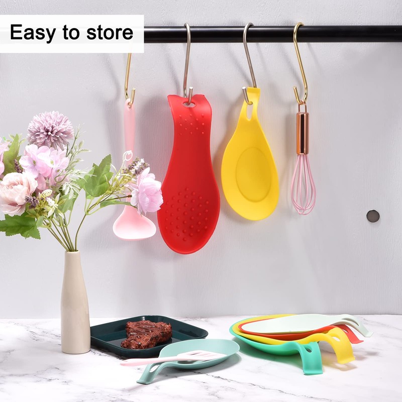 uxcell Silicone Spoon Rest, 7.68" x 3.74" Heat Resistant Kitchen