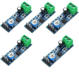 Hailege LM386 Mono Audio Amplifier Module 200 Times AMP Solo 5V-12V 10K Adjustable Pack of 5