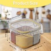 REIKOMO 4-Compartment Clear Seasoning Box with Lids and Spoons, Airtight