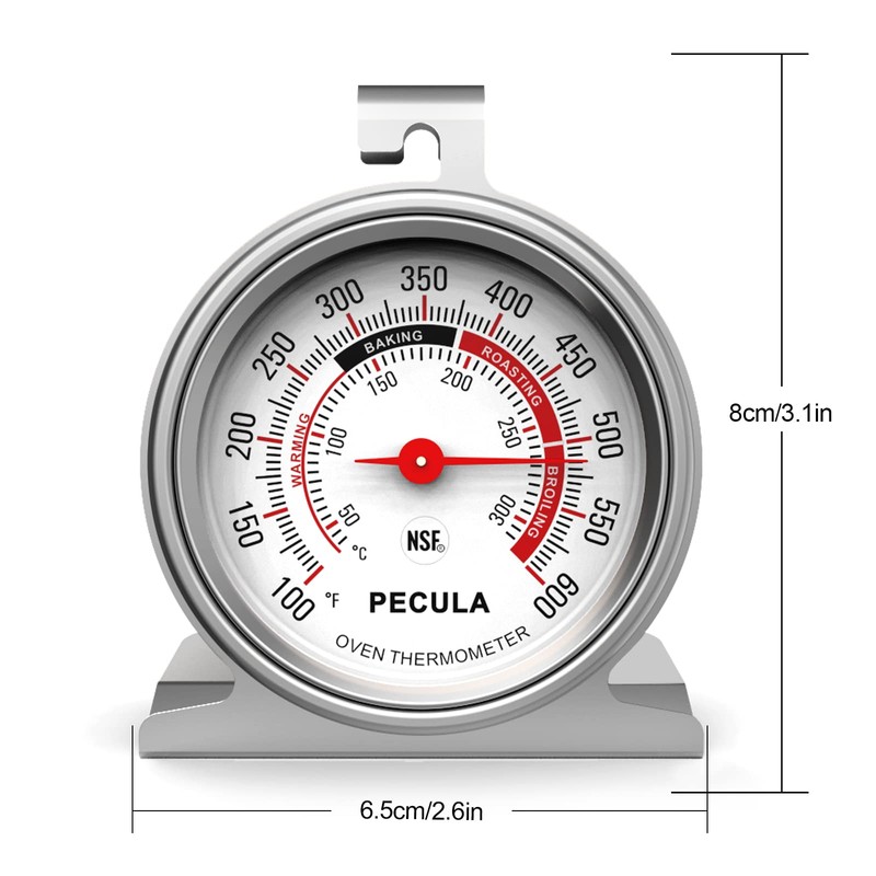 2 Pack Oven Thermometer 50-300C/100-600F, Instant Read Stainless Steel Kitchen