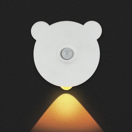 Wetry Nachtlicht Kinder Bär mit Bewegungsmelder Innen LED Treppenlicht Batteriebetrieben Schrankbeleuchtung Aufladbar Klein Wandlicht für Kinderzimmer
