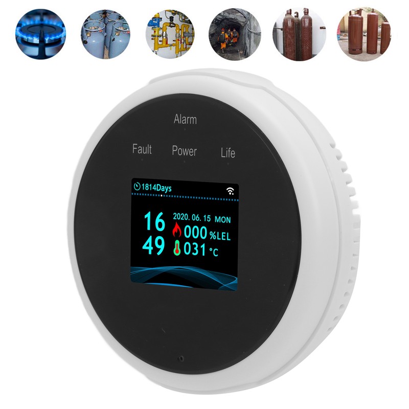 WiFi Combustible Gas Alarm Methane Natural Gas Leakage Detector Sound