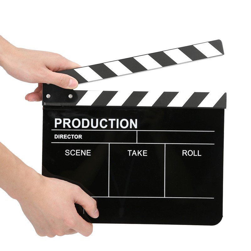 30x25CM Acrylic Clapperboard Director Professional Movie Film Action Clap Photography