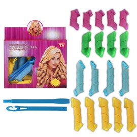 Curler Curler, 18 Pieces DIY Magic Hair Waves Curls Wave Styling Kit Home Use Waves Styler with Styling Hooks (20 cm, 30 cm)