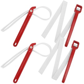 Biugaaufai 4 Pack 12 Inch Handle Strap Wrench with Nylon Strap, Heavy Duty Adjustable Anti-Sliding Pipe & Oil Filter Strap Wrenches for Plumbing & Shower Heads Maintenance