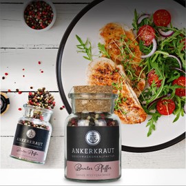 Ankerkraut Colourful Pepper, Whole Peppercorns for the Pepper Mill, 70 g in Cork Glass