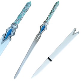 Sword Valley SAO Red Sparkling Light Sword - Available in Two Sizes: 107cm and 120cm - Anime Style Slim Decorative Sword with Sheath - Stainless Steel Blade (Exclusive Custom Design) (107cm/42.13″)