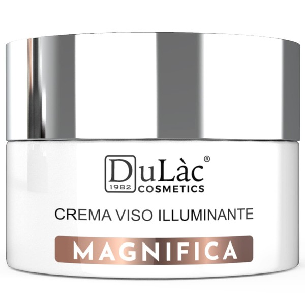 Dulàc Cosmetics Magnifica Illuminating Moisturising Cream Rich in Hyaluronic Acid, Vitamin C, Alpha Lipoic Acid, Ratania and Red Grape, Antioxidants, Moisturising Ingredients