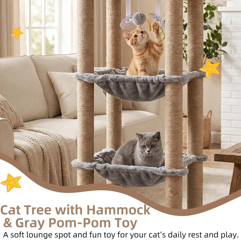 Cat Scratching Post, 4 Scratch Post, Cat Tower for Indoor