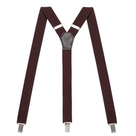Action Ward Womens Suspenders – Y Back Style – 1" Width - Comfortably Adjustable Elastic Straps and Metal Clips (Dark Brown)