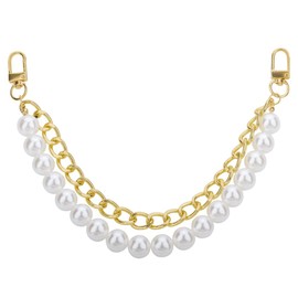 Pearl Purse Charms Chain for Bags Handbags Extender Chain Gold Pearls Bag Charm Chains for Girls Women Short Purse Strap Replacement for Handbag Bags Charms Pearl Bag Accessories for Women Girls