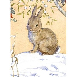 Museums & Galleries Pack of 8 Artistic Charity Christmas Cards (MG-288888-XAB) From Cute Bunny in the Snow by Margaret Tarrant - 8 Cards of 1 Design