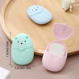 HNJUSR 3 Boxes of Soap Paper Soap Sheets, 150 Sheets Disposable Paper Soap Mini Portable Paper Soap Paper, Travel Foam Mini Portable with Plastic Box for Outdoor Camping Travel Hiking