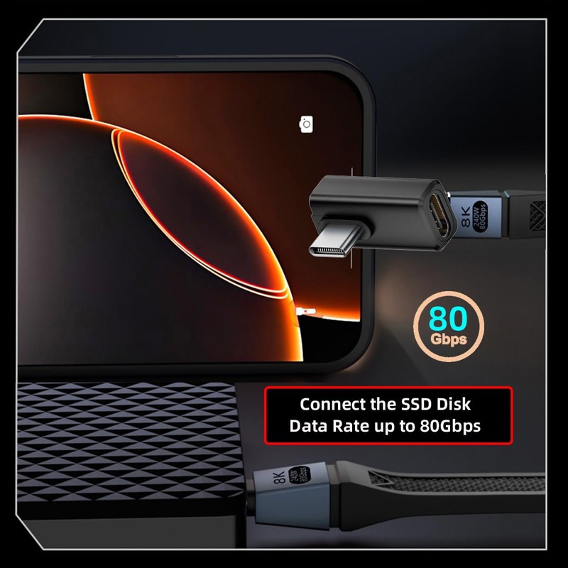 CY USB5.0 80Gbps Female to Female Extension Adapter with 240W,