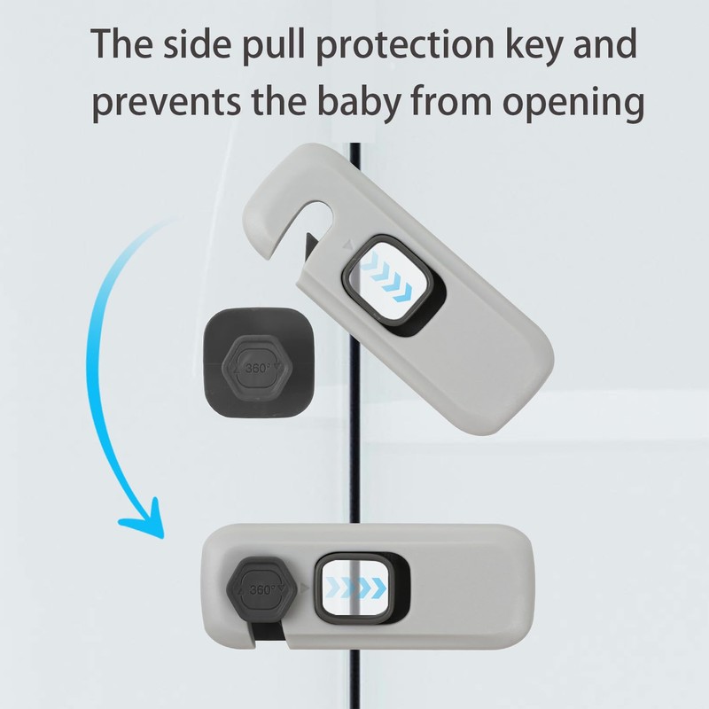 2Pack Child Proof Refrigerator Lock,Fridge Locks for Kids with Sticky