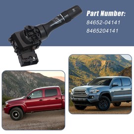XQSMWF Turn Signal Headlight Switch Front Windshield Wiper Switch 84652-04141 Compatible with Toyota Tacoma 2005-2011 Intermittent Wiper Combination Black 8465204141
