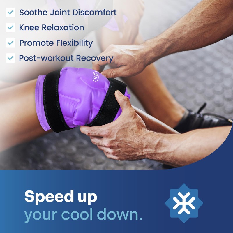 REVIX Reusable Knee Ice Pack Wrap for Post-Workout Recovery, Gel
