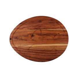 Affinity Decor Egg Shaped Wood Serving Board, Wood Cutting Board for Kitchen with Groove, Wooden Charcuterie Boards, Egg Bunny Serving Platter for Cheese and Food, 13" x 10.3"