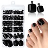 LoveOurHome 120pc Black Press on Toenails Women Fake Toe Nails