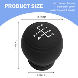 Zeathery Car Gear Shift Knob Cover, 5 Speed Anti-Scratch and Anti-Slip Round Manual Shifter Silicone Protector, Perfect Fit Washable Cover, Suitable for Most Cars Interior Accessories (Black)