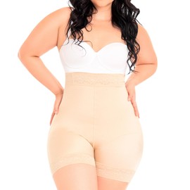 M&D Fajas Colombianas Levanta Cola Shapewear for Women Colombian Girdles-Reducing and Shaping Beige L