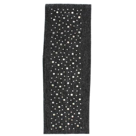 Mytoptrendz® Wide Headband Soft Stretchy Elastic Fabric Hair Band for Girls Women Bandeau Hair Wrap Fancy Hair Accessories with Sparkly Diamante Crysal (Grey Dark)
