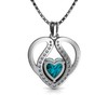 DEPHINI Heart Necklace Aqua | 925 Sterling Silver Heart pendant