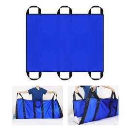 [LOSCHEN] Positioning Bed Pad with Handles,Patient Transfer Board with Handles,Suitable for Obese People,Elderly People and Patients (102 * 127cm, Blue)