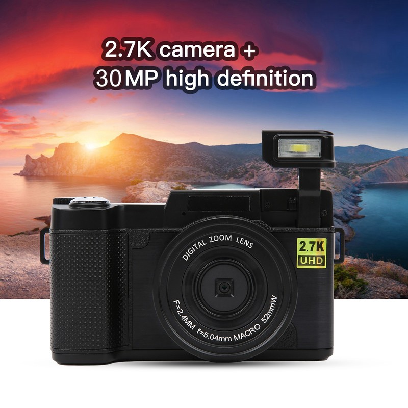 Digital Camera 3in LCD Screen 180 Degree Rotation 2.7K 30MP
