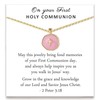 Drogomen First Communion Gifts, 14K Gold Plated Cross Pendant Necklace