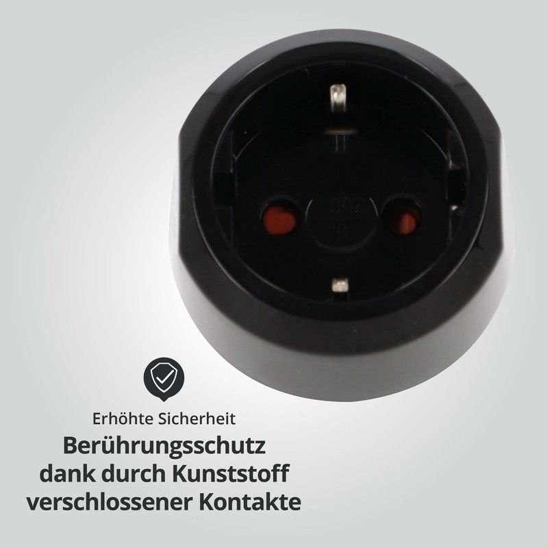 Set of 4 LED Universum travel adapters for earthing contact/Euro