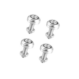 ACROPIX 4 Pcs Aluminum Alloy License Plate Bolt Screw Nuts for Car Motorcycle Silver Tone Car Parts