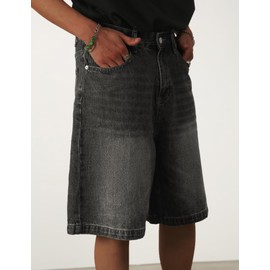 EMMIOL Mens Baggy Jean Shorts Loose Fit Denim Shorts Men Summer Casual Jorts Y2k Hip Hop Short Jeans Streetwear Clothes